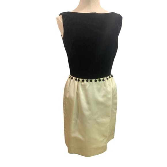 Vintage 1950s Betty Lane Originals Velvet Silk Dress Pom Pom Defects - Picture 8 of 11